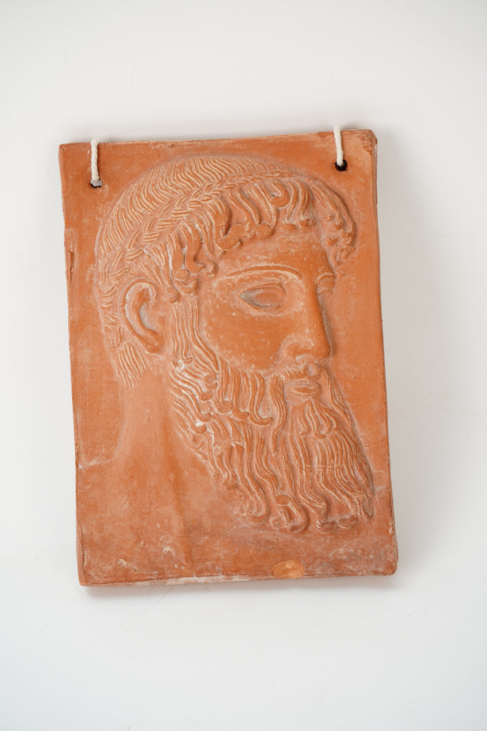 Vintage Terracotta Relief Plaque Jupiter of Istia Zeus Head