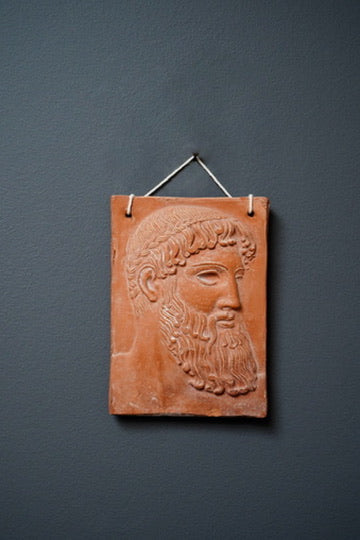 Vintage Terracotta Relief Plaque Jupiter of Istia Zeus Head