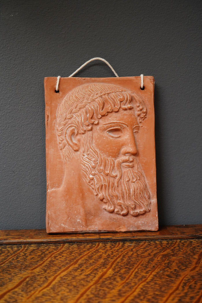 Vintage Terracotta Relief Plaque Jupiter of Istia Zeus Head