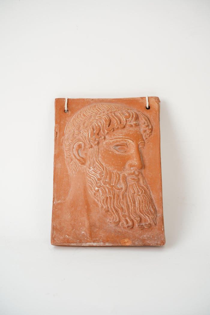 Vintage Terracotta Relief Plaque Jupiter of Istia Zeus Head