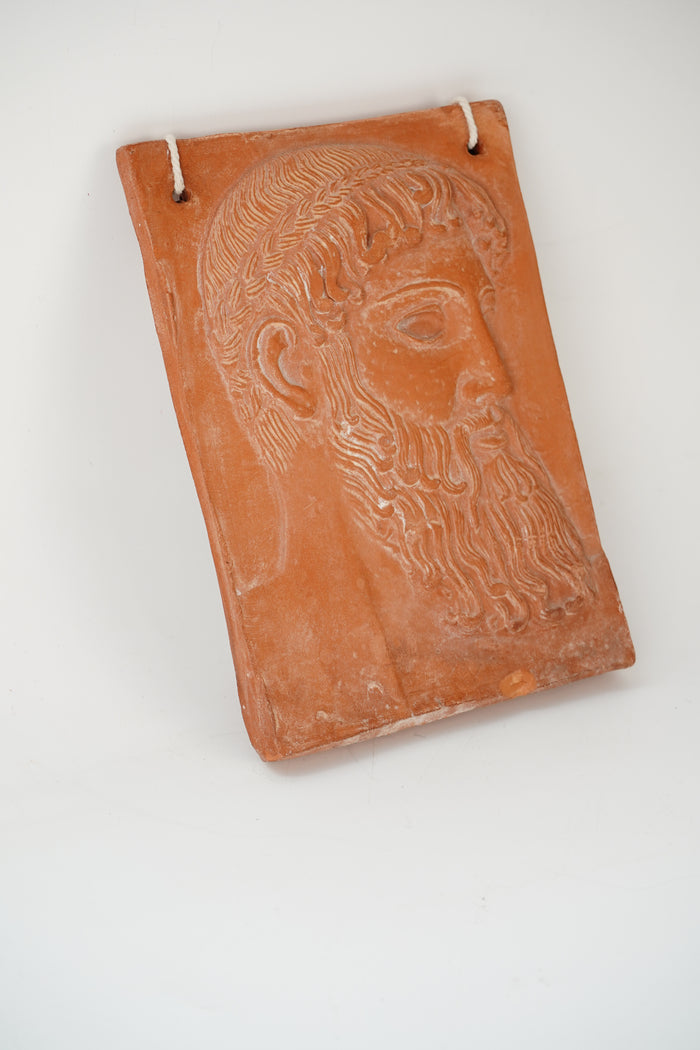 Vintage Terracotta Relief Plaque Jupiter of Istia Zeus Head