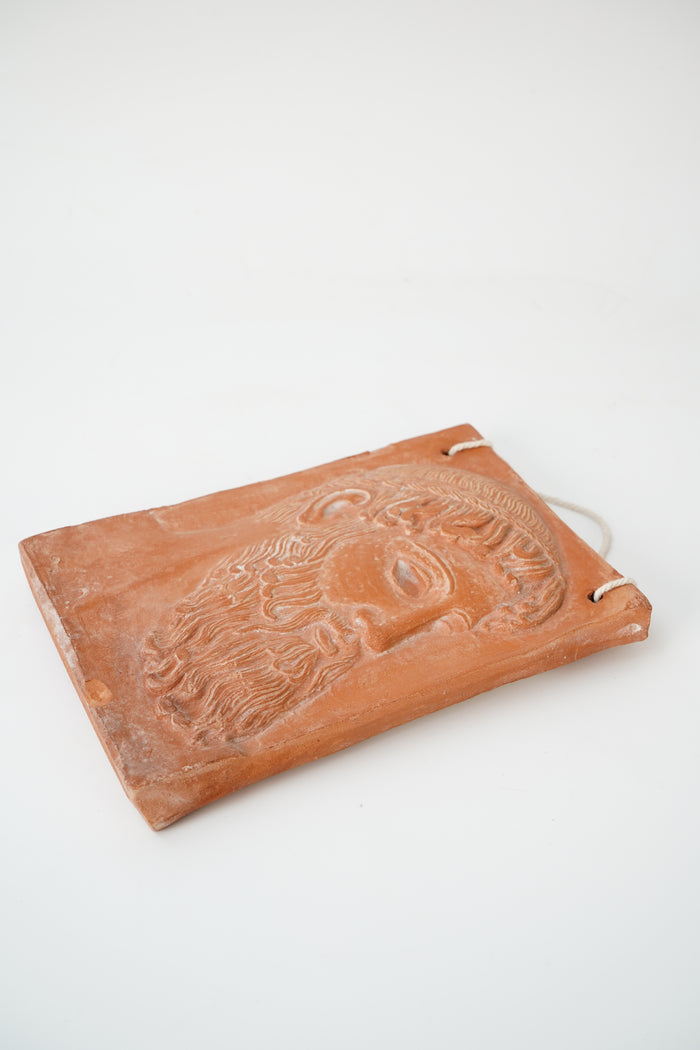 Vintage Terracotta Relief Plaque Jupiter of Istia Zeus Head
