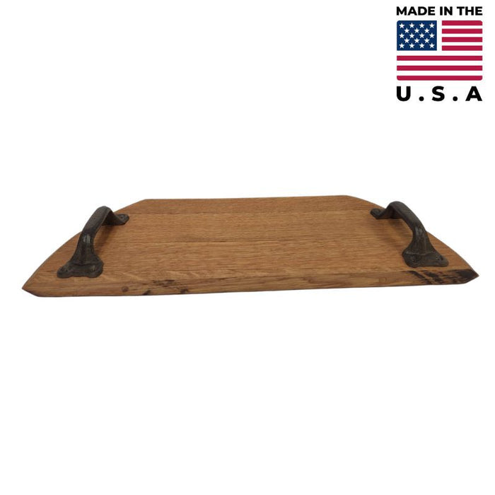 Whiskey and Wine Design Bourbon Head Cheese Serving Tray With Cast Iron Handles