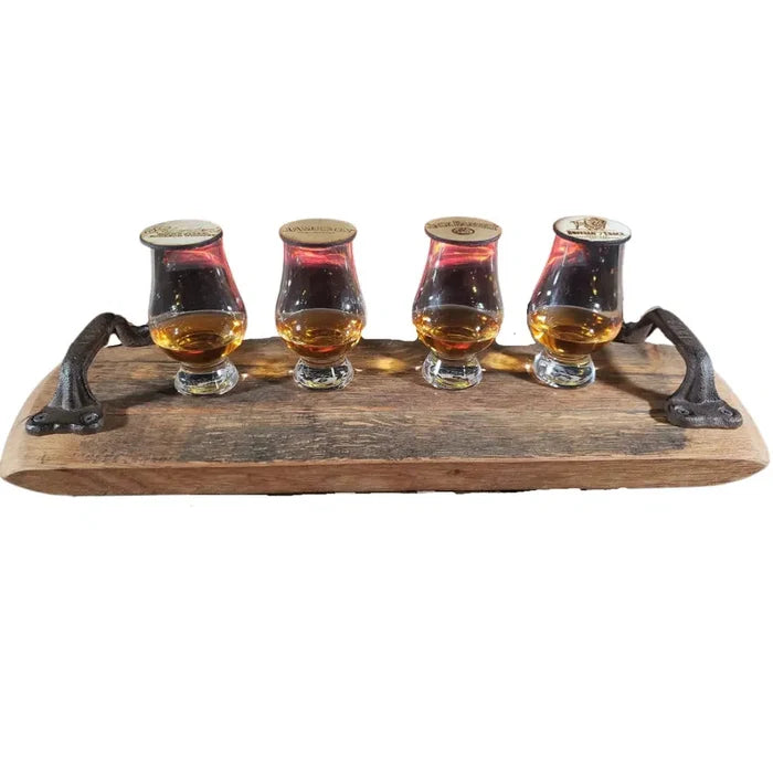 Whiskey and Wine Design Bourbon Head Cheese Serving Tray With Cast Iron Handles