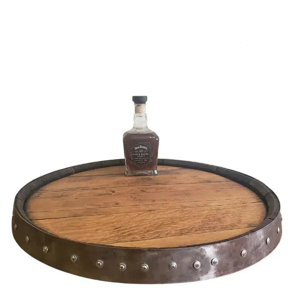 Whiskey and Wine Design Bourbon Head Single Metal Ring Lazy Susan