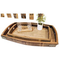 Whiskey and Wine Design Rectangle Vino Oak Tray main image.