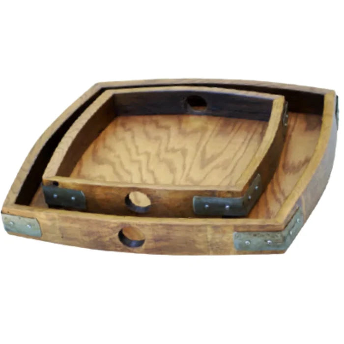 Whiskey and Wine Design Square Vino Oak Tray main image.
