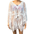 White Lace Over Blouse ~ Butterfly Motif