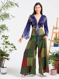 Wide Leg Patchwork Pants