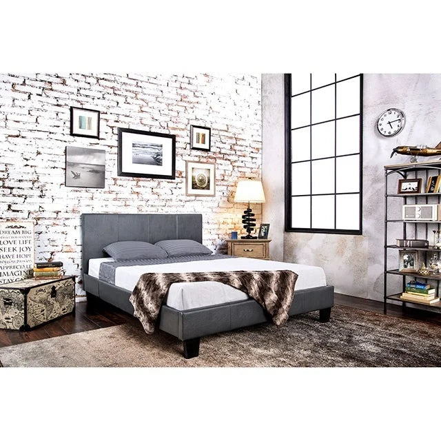Winn Park Cal.King, E.King, Twin, & Full Bed Chrome, Gray, Brown, & Chrome