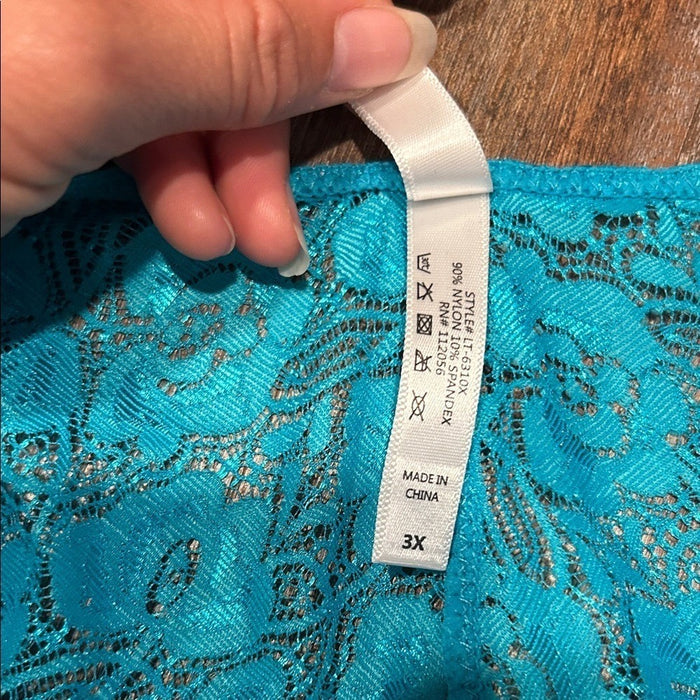 Zenana Outfitters Bra 3XL Lace Racerback V-Neck Nylon Stretch LT-6310