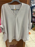 Zenana Woven Airflow V-Neck NEW S/M
