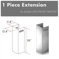 ZLINE 1-36 in. Chimney Extension for 9 ft. to 10 ft. Ceilings (1PCEXT-455/476/477/667/697) main image.