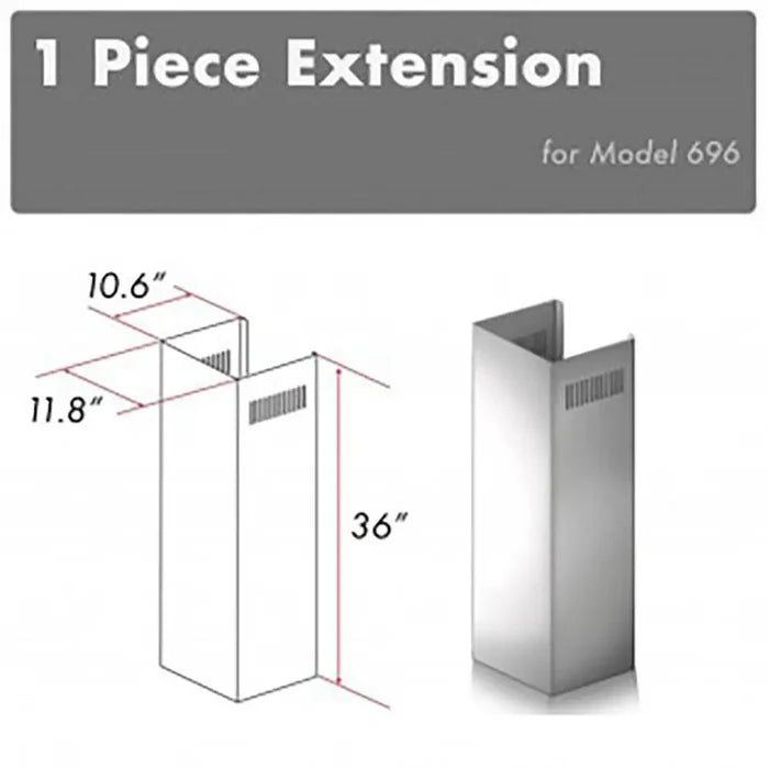 ZLINE 1-36 in. Chimney Extension for 9 ft. to 10 ft. Ceilings (1PCEXT-696) main image.