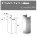 ZLINE 1-36 in. Chimney Extension for 9 ft. to 10 ft. Ceilings (1PCEXT-9667/9697) main image.