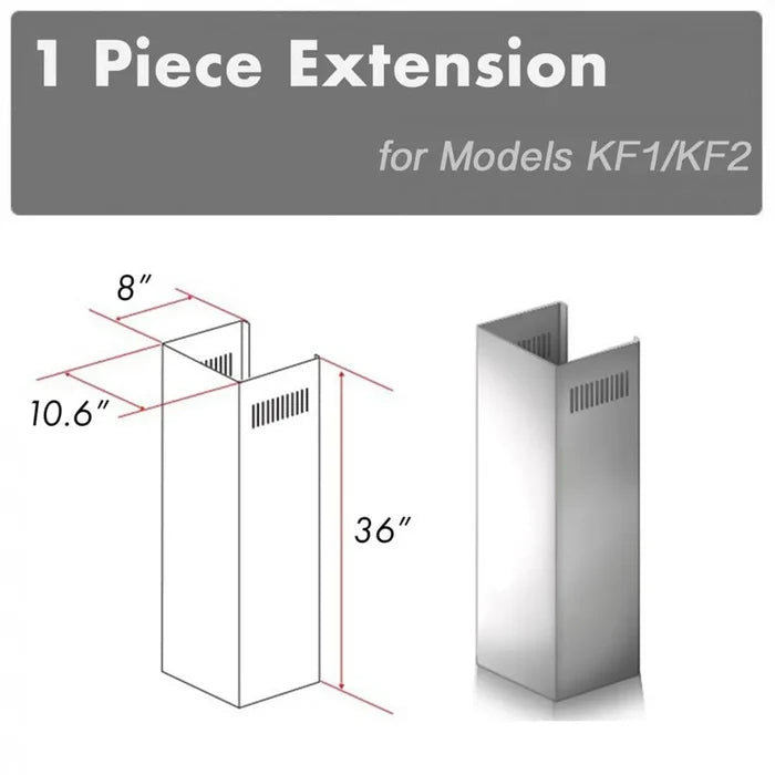 ZLINE 1-36 in. Chimney Extension for 9 ft. to 10 ft. Ceilings (1PCEXT-KF1/KF2) main image.