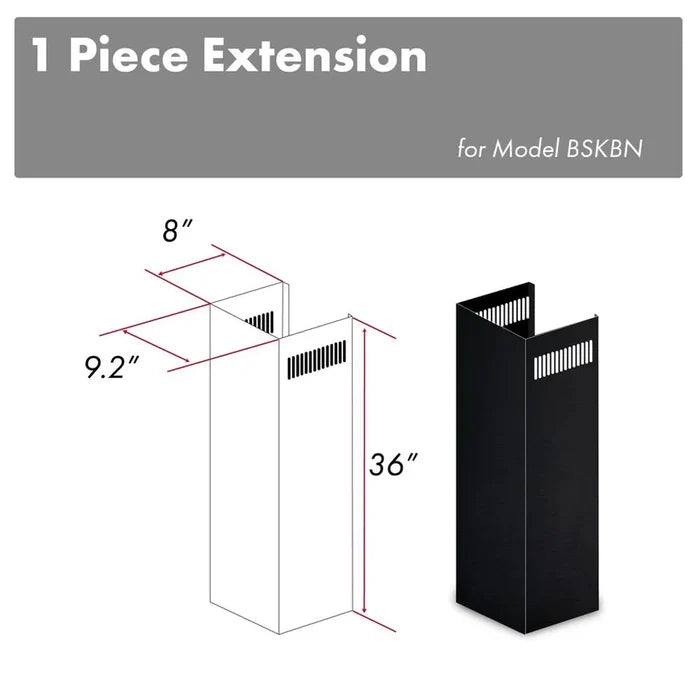 ZLINE 1-36 in. Chimney Extension for 9 ft. to 10 ft. Ceilings in Black Stainless (1PCEXT-BSKBN) main image.