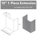 ZLINE 12 in. Chimney for 42 in. Under Cabinet Hoods (520/523/527-42-1FTEXT) main image.