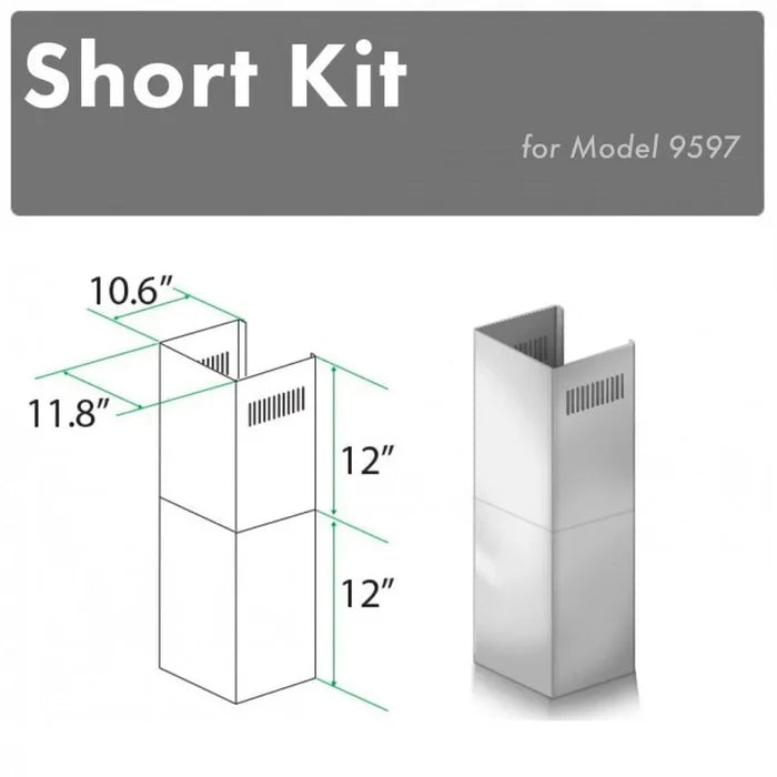 ZLINE 2-12 in. Short Chimney Pieces for 7 ft. to 8 ft. Ceilings (SK-9597) main image.