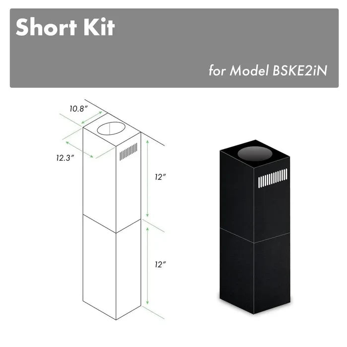 ZLINE 2-12 in. Short Chimney Pieces for 7 ft. to 8 ft. Ceilings (SK-BSKE2iN) main image.