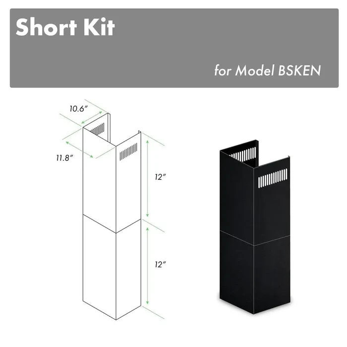 ZLINE 2-12 in. Short Chimney Pieces for 7 ft. to 8 ft. Ceilings (SK-BSKEN) main image.