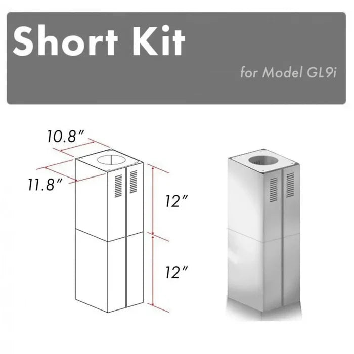 ZLINE 2-12 in. Short Chimney Pieces for 7 ft. to 8 ft. Ceilings (SK-GL9i) main image.