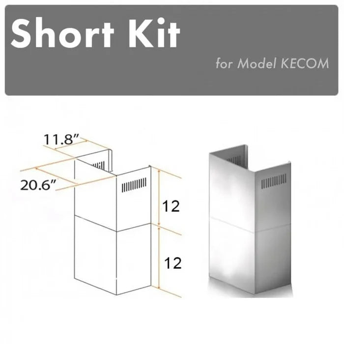 ZLINE 2-12 in. Short Chimney Pieces for 7 ft. to 8 ft. Ceilings (SK-KECOM) main image.