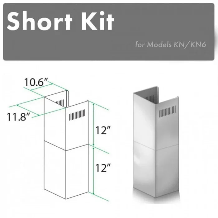 ZLINE 2-12 in. Short Chimney Pieces for 7 ft. to 8 ft. Ceilings (SK-KN) main image.