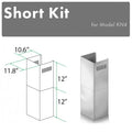 ZLINE 2-12 in. Short Chimney Pieces for 7 ft. to 8 ft. Ceilings (SK-KN/KN4) main image.