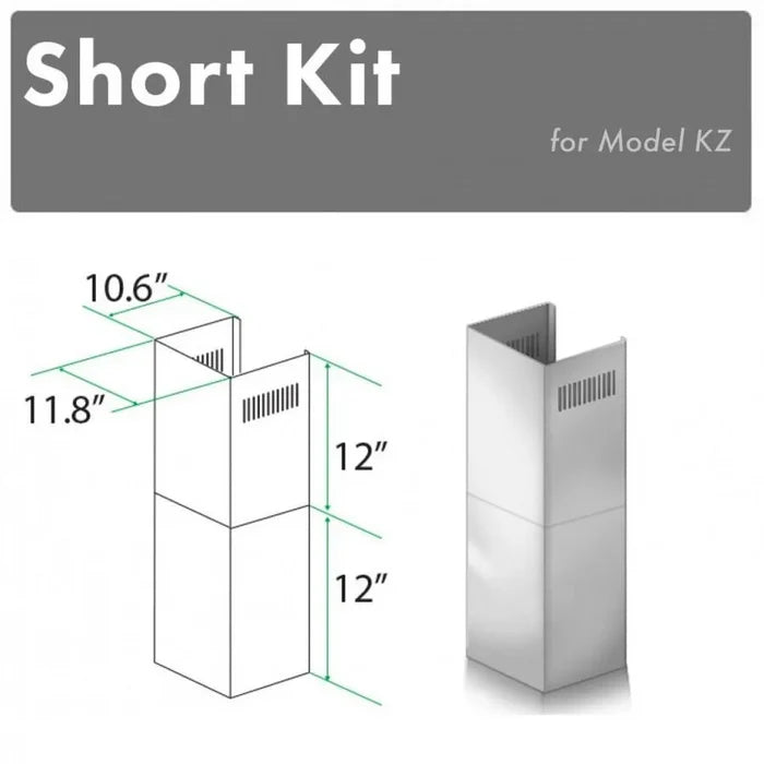 ZLINE 2-12 in. Short Chimney Pieces for 7 ft. to 8 ft. Ceilings (SK-KZ) main image.