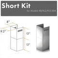 ZLINE 2-12 in. Short Chimney Pieces for 7.4 ft. to 8 ft. Ceilings (SK-KB/KL2/KL3-304) main image.