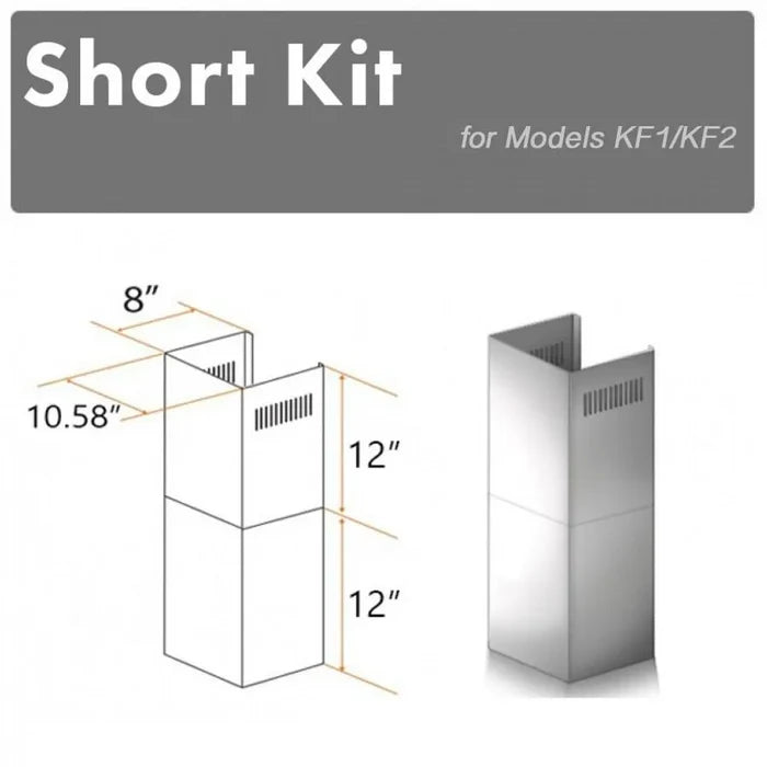 ZLINE 2-12 in. Short Chimney Pieces for 7.5 ft. to 8 ft. Ceilings (SK-KF1) main image.
