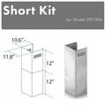 ZLINE 2-12 in. Short Chimney Pieces for 7.7 ft. to 8 ft. Ceilings (SK-597-304) main image.