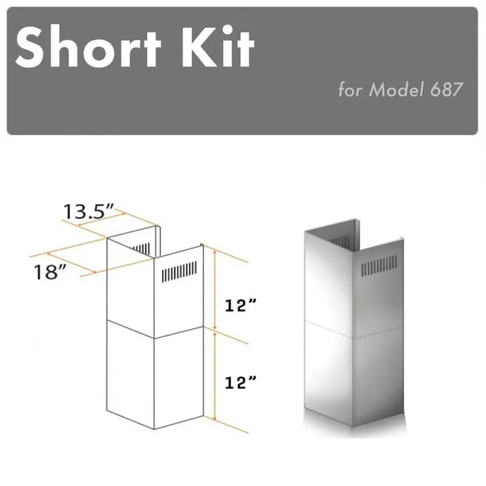 ZLINE 2-12 in. Short Chimney Pieces for 8 ft. Ceilings (SK-687) main image.