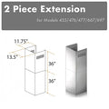 ZLINE 2-36 in. Chimney Extensions for 10 ft. to 12 ft. Ceilings (2PCEXT-455/476/477/667/697) main image.