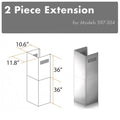 ZLINE 2-36 in. Chimney Extensions for 10 ft. to 12 ft. Ceilings (2PCEXT-597-304) main image.