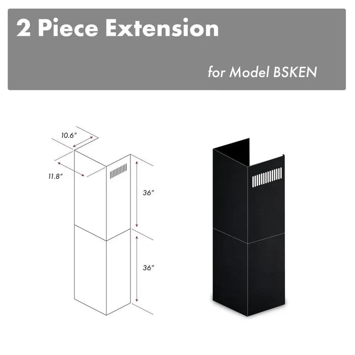 ZLINE 2-36 in. Chimney Extensions for 10 ft. to 12 ft. Ceilings (2PCEXT-BSKEN) main image.