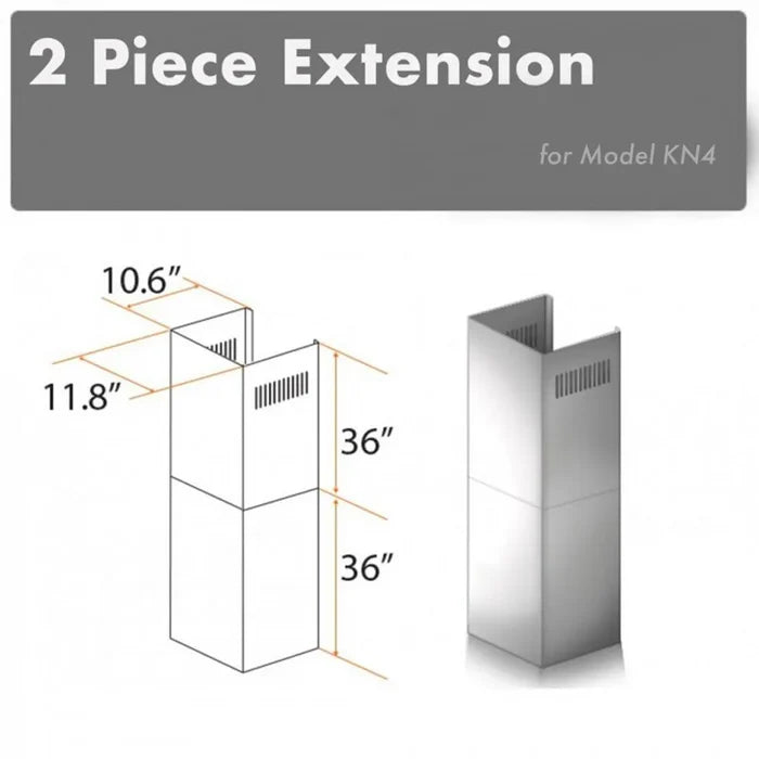 ZLINE 2-36 in. Chimney Extensions for 10 ft. to 12 ft. Ceilings (2PCEXT-KN4) main image.