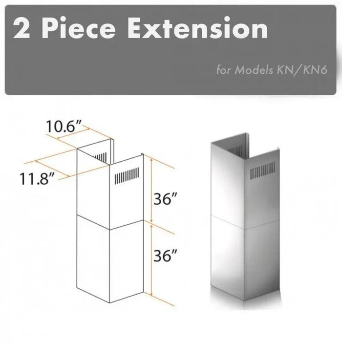 ZLINE 2-36 in. Chimney Extensions for 10 ft. to 12 ft. Ceilings (2PCEXT-KN) main image.