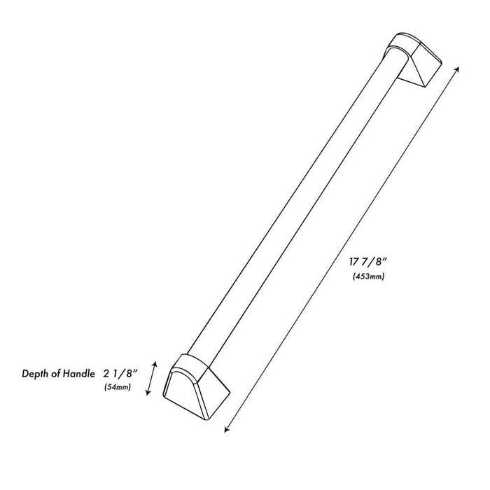 ZLINE 24 in. Autograph Edition Dishwasher Helix Handle (Set of 1) in Matte Black (DWHZ-K-MB-24) dimensional diagram.