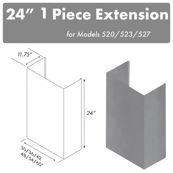 ZLINE 24 in. Chimney for 36 in. Under Cabinet Hoods (520/523/527-36-2FTEXT) main image.