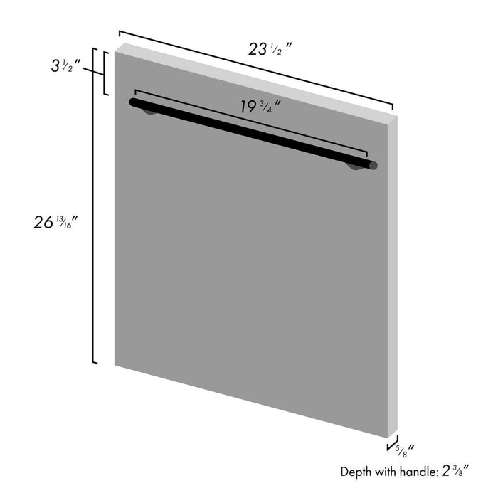 ZLINE 24 in. Dishwasher Panel with Modern Handle (DP-24) dimensional diagram