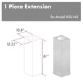 ZLINE 61 in. Satin Stainless Steel Chimney Extension for Ceilings up to 12.5 ft. (8GL14iS-E) main image.