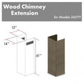 ZLINE 61 in. Wooden Chimney Extension For Ceilings Up To 12.5 Ft. (365YY-E) main image.