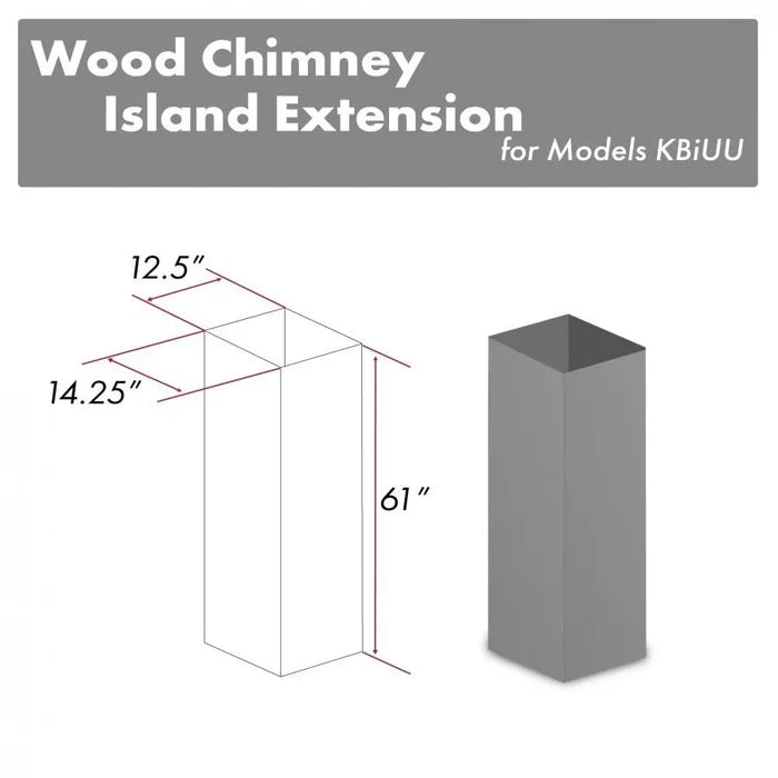 ZLINE 61 in. Wooden Chimney Extension for Ceilings up to 12.5 ft. (KBiUU-E) main image.