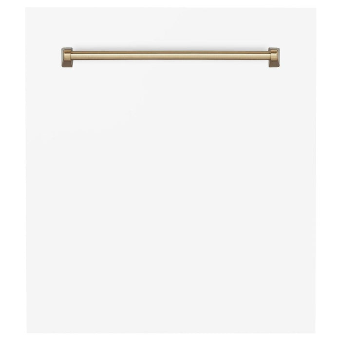 ZLINE Autograph Edition 24 in. Tallac Dishwasher Panel in White Matte with Accented Handle (DPVZ-WM-24) Champagne Bronze