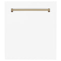 ZLINE Autograph Edition 24 in. Tallac Dishwasher Panel in White Matte with Accented Handle (DPVZ-WM-24) Champagne Bronze