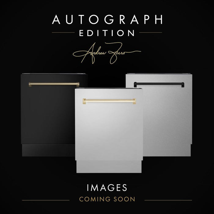 ZLINE Autograph Edition 24 in. Tallac Dishwasher Panel in White Matte with Accented Handle (DPVZ-WM-24) Gold