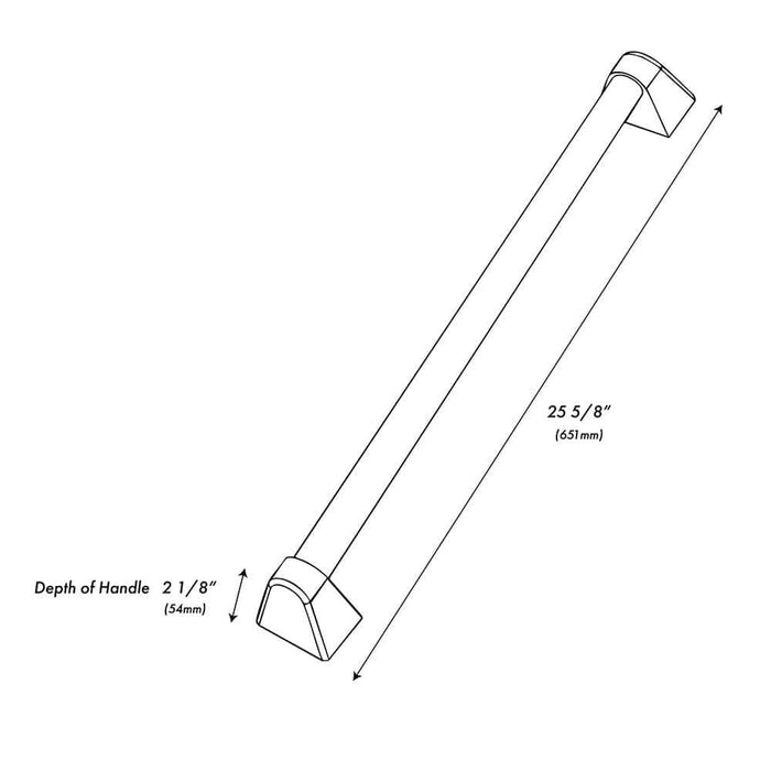 ZLINE Autograph Edition 30 in. Microwave Helix Handle (Set of 1) in Matte Black (MWHZ-30-K-MB) dimensional diagram.