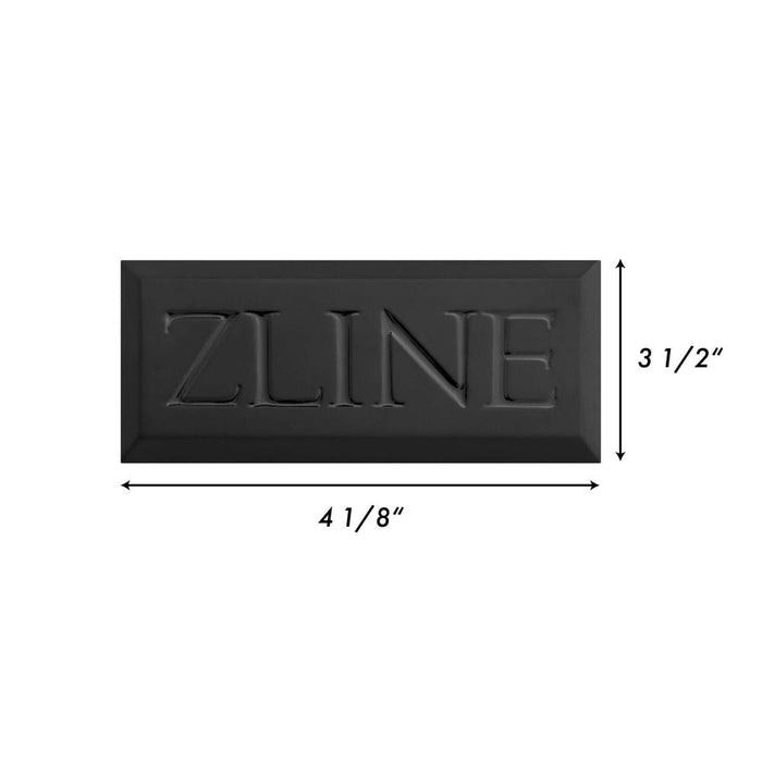 ZLINE Autograph Edition Matte Black Sample dimensional diagram with measurements.